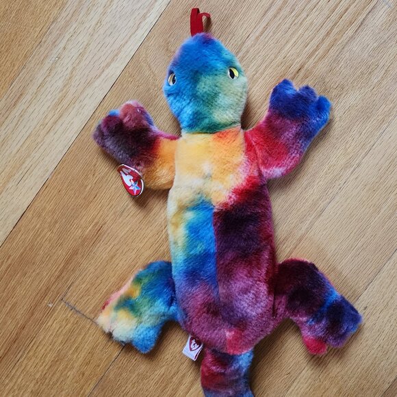 NWT Ty Beanie Buddies Collection "Lizzy" The Multicolored Lizzard Stuffed Animal - Picture 3 of 16